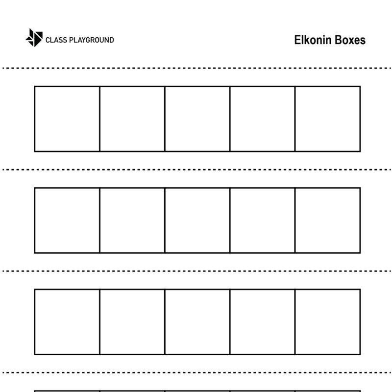 Elkonin Boxes for Phonological Awareness (5 Boxes)