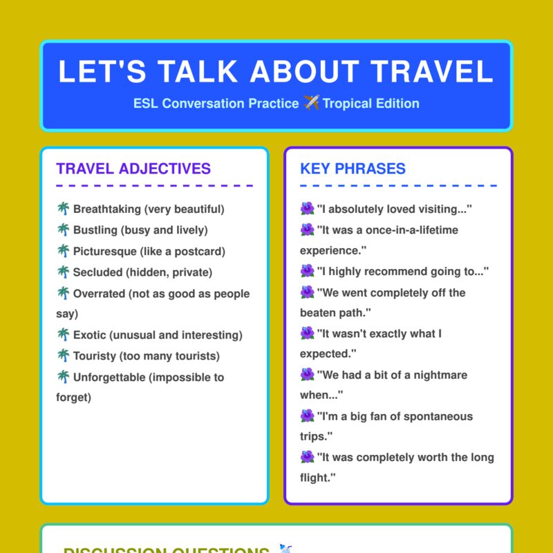 Let's Talk About Travel: Tropical Edition