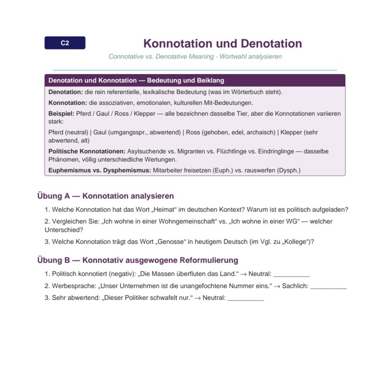 Konnotation und Denotation