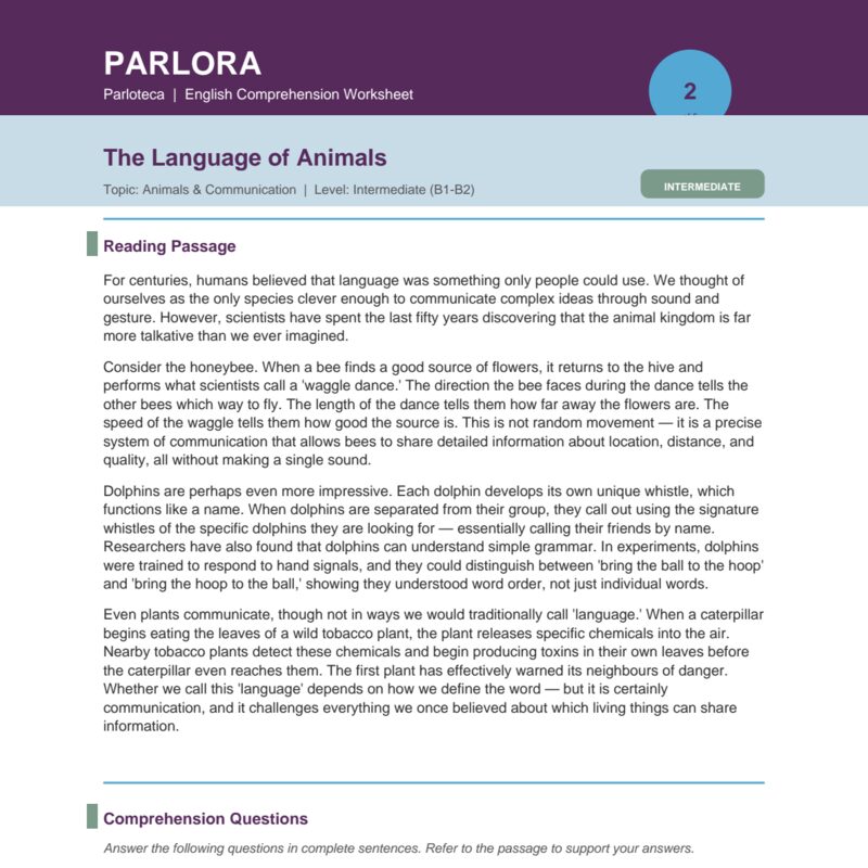 The Language of Animals