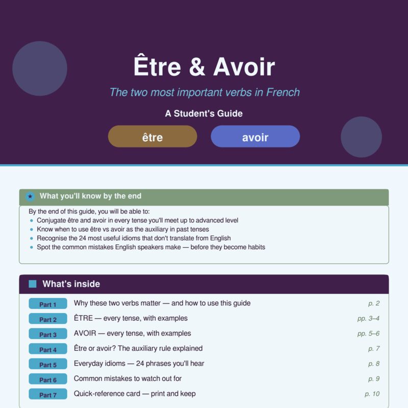 Être & Avoir: Students Guide