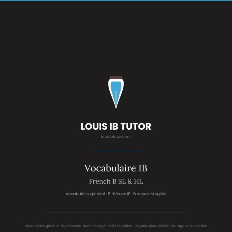 IB French B Vocabulary Guide