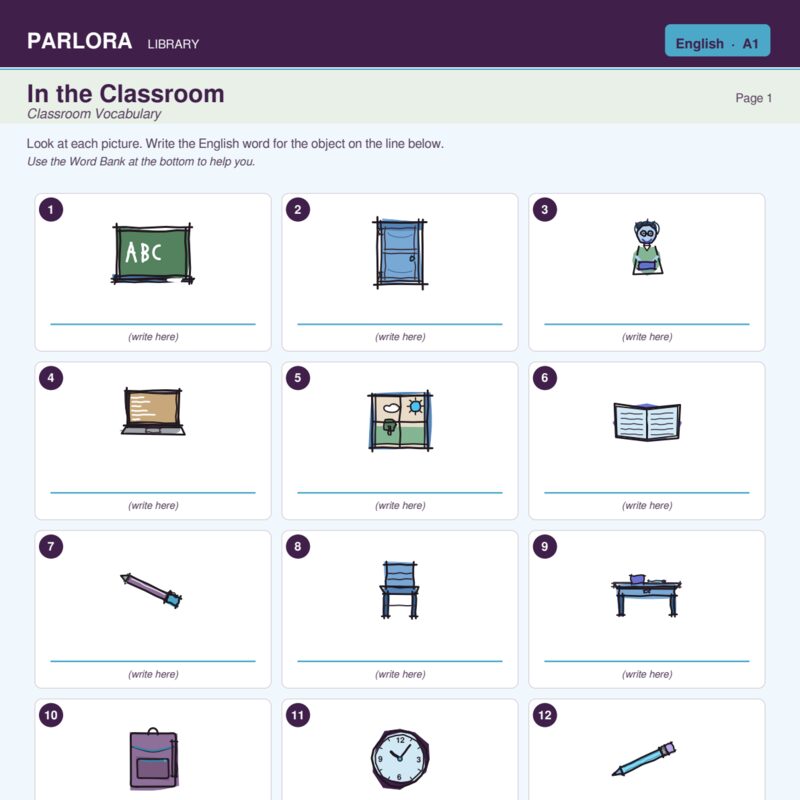 In the Classroom: Classroom Vocabulary