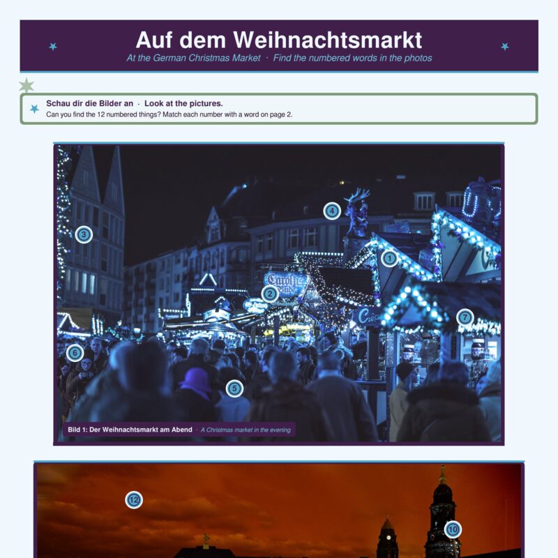 Auf dem Weihnachtsmarkt (At the German Christmas Market)