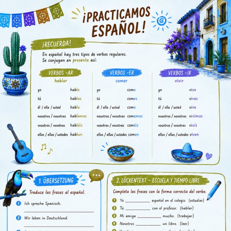 Practicamos Español: Present Tense Verb Conjugation & Practice