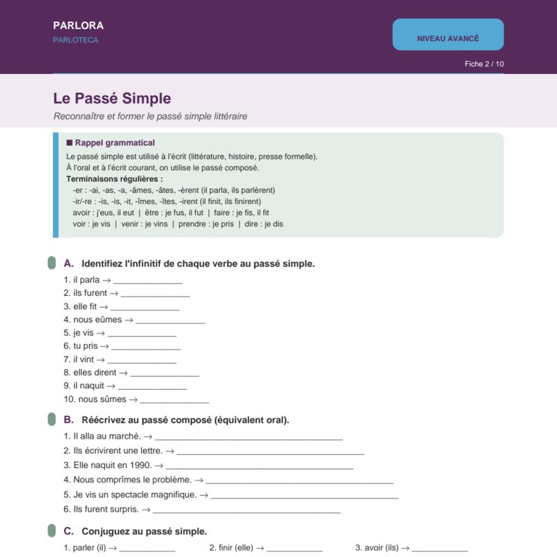 Le Passé Simple: Understanding and Forming the Literary Simple Past
