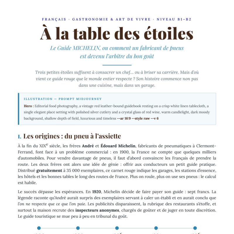 A la table des étoiles: Le Guide Michelin