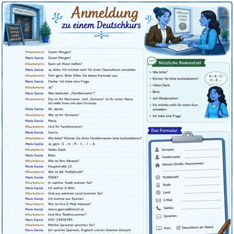 German Class Registration Conversation