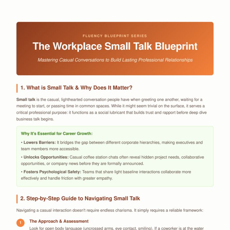 The Workplace Small Talk Blueprint