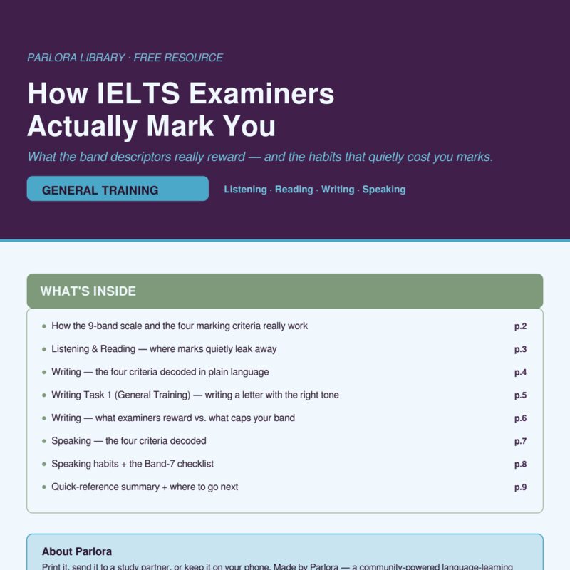 Parlora IELTS Examiner Guide — General Training
