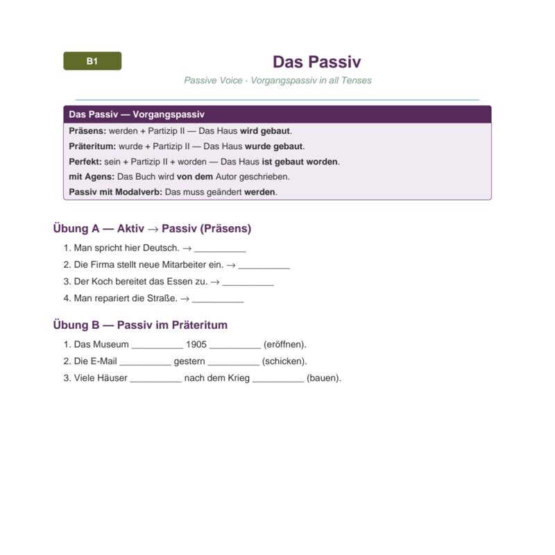 Passiv – Passive Voice