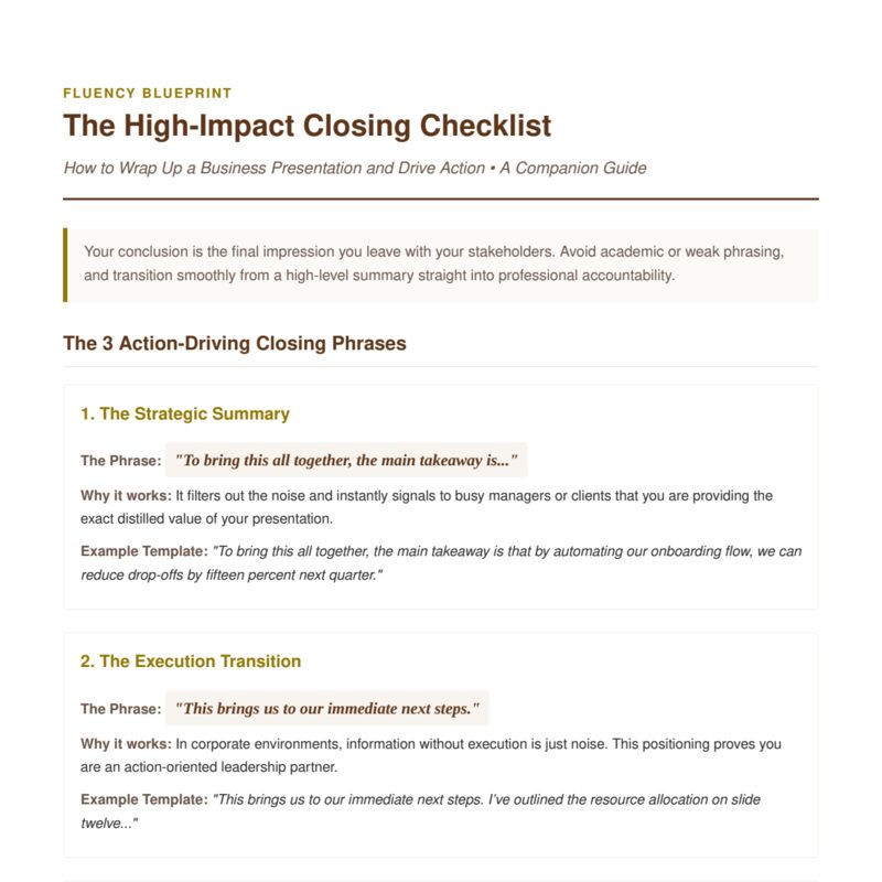 The High-Impact Presentation Closing Checklist