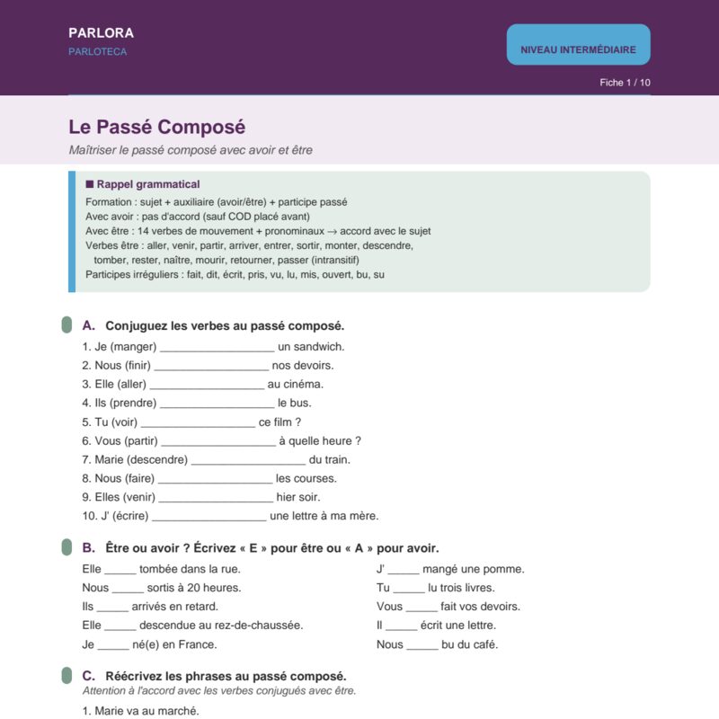 The Passé Composé