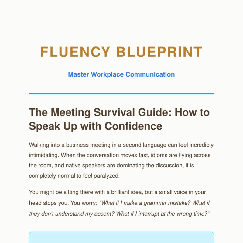 Meeting Survival Guide: Speaking Up with Confidence