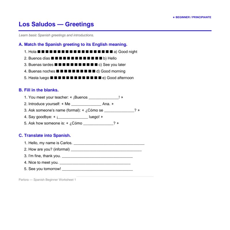 Saludos y Presentaciones — Greetings & Introductions