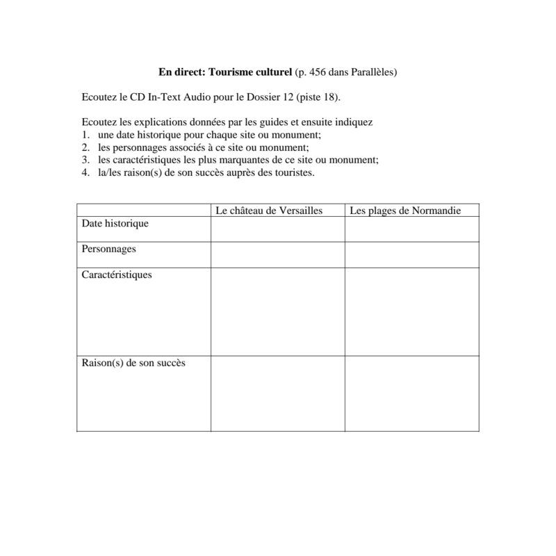 French II:  - Loisirs et personnalite, nos definitions