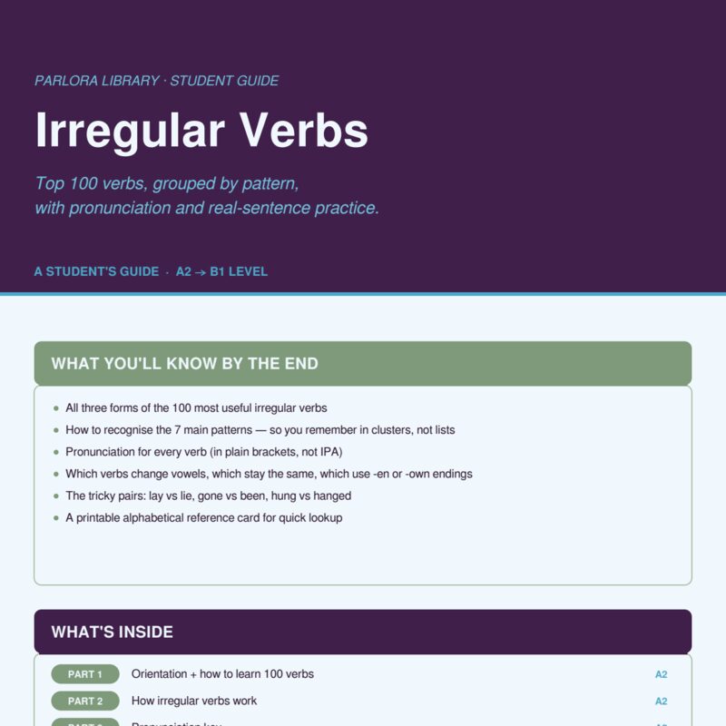 Irregular Verbs: Top 100 Grouped by Pattern