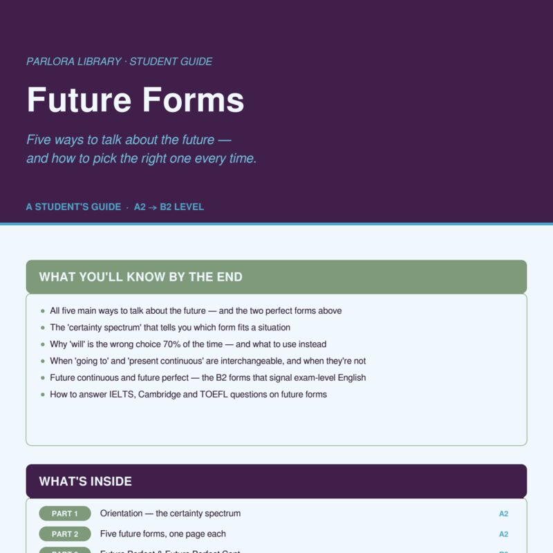 Future Forms: A Student's Guide to Talking About the Future