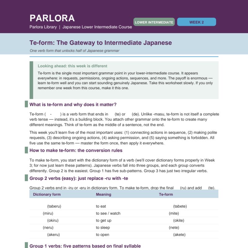 Te-form: The Gateway to Intermediate Japanese