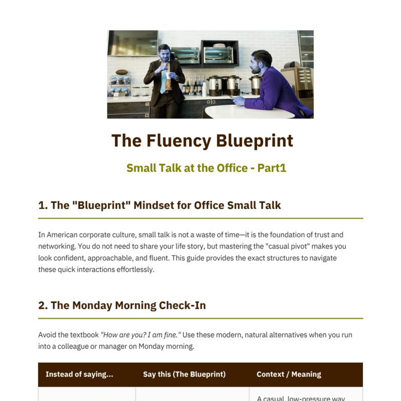 Small Talk in the Office: Part 1 - The Fluency Blueprint