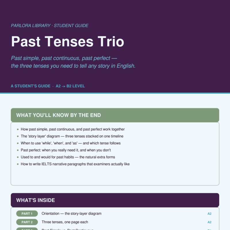 Past Tenses Trio: A Student Guide to English Past Tenses