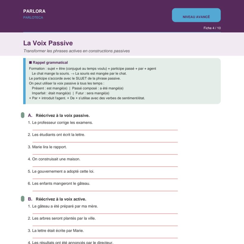 La Voix Passive (The Passive Voice)