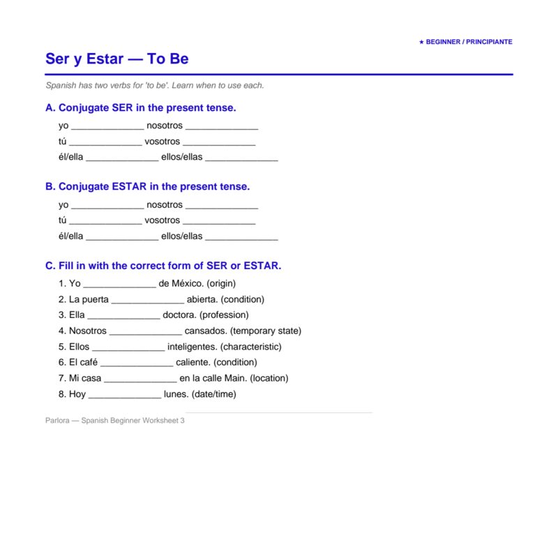 Ser y Estar — To Be