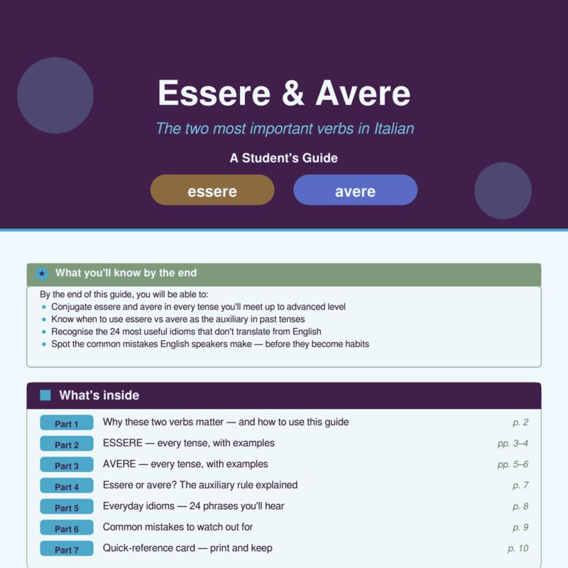 Using Essere and Avere (Students Guide)